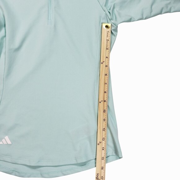 Adidas Mint Green Long-Sleeve Athletic Pullover 1/4-Zip Womens XS - Picture 10 of 11